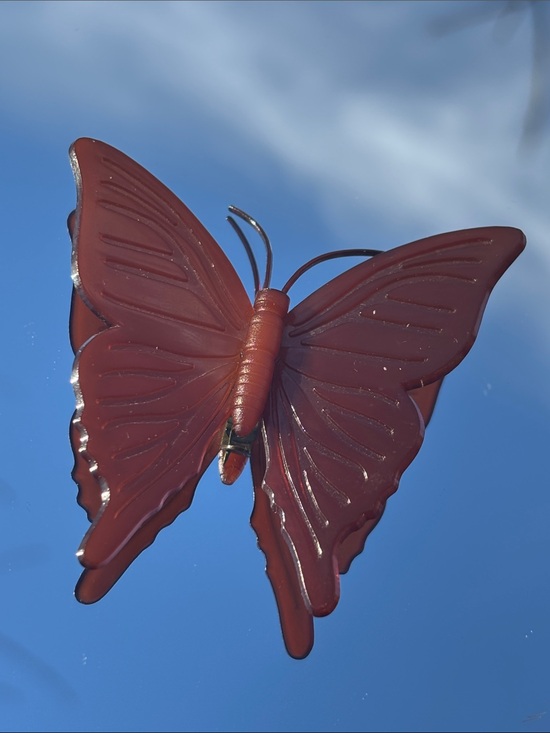 Vintage Jewelry - Vintage Ketty Dalsgaard Danish Caramel Color Celluloid Butterfly Pin Brooch